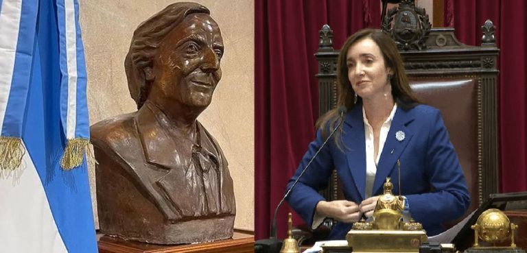 Villarruel retiró un busto de Néstor Kirchner de un salón del Congreso: "Yo no soy su viuda"  thumbnail
