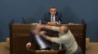 Brutal pelea en el parlamento de Georgia 