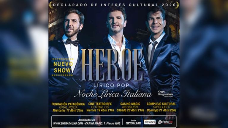 De la mano de Fedorco, este sábado llega el primer trío lírico pop argentino "Héroe" a Neuquén  thumbnail