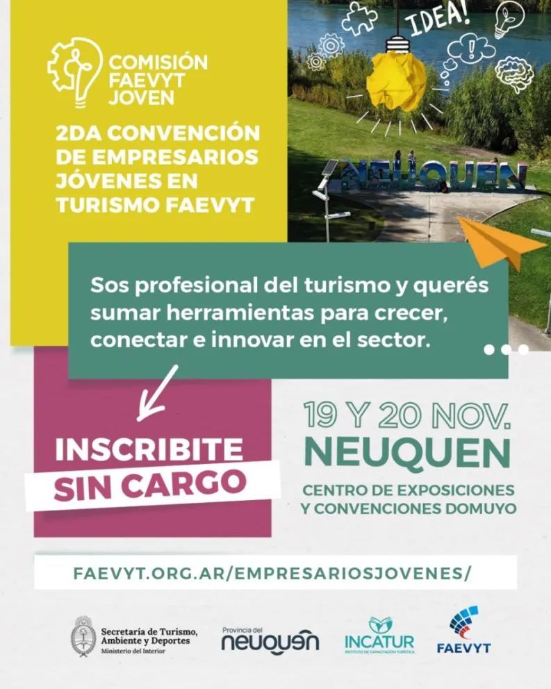 La segunda convención de Empresarios Jóvenes en Turismo llega a Neuquén