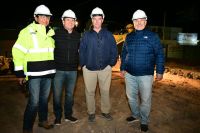 Gaido recorrió de madrugada las obras de la Gran Avenida donde ya se prepara la instalación de los primeros pluviales