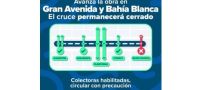 Corte total a la altura de la calle Bahía Blanca en la Gran Avenida por el avance de las obras