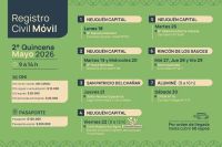 El Registro Civil Móvil ya tiene cronograma para la segunda quincena de mayo