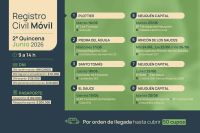 Difunden cronograma del Registro Civil Móvil para la segunda quincena de junio
