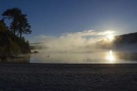 Lago Moquehue, donde el azul parece no terminar nunca