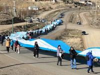 Andacollo volvió a desplegar la bandera más grande de la provincia
