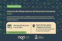 Presentarán el informe de indicadores de progreso en Derechos Humanos de Neuquén