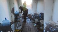 Finalizó la limpieza del edificio usurpado de Sargento Cabral: se retiraron 50 toneladas de residuos