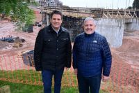 Gaido recorrió la obra del Acceso Norte y anunció que en 20 días estará lista la primera rama del nuevo puente