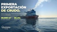 Quintana realizó su primera exportación de petróleo de Santa Cruz hacia Estados Unidos