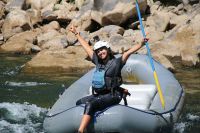 Gala, pionera del rafting en las aguas del Aluminé