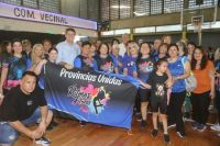 Gaido, Figueroa y Pasqualini participaron esta tarde de la inauguración del nuevo piso del gimnasio de Provincias Unidas